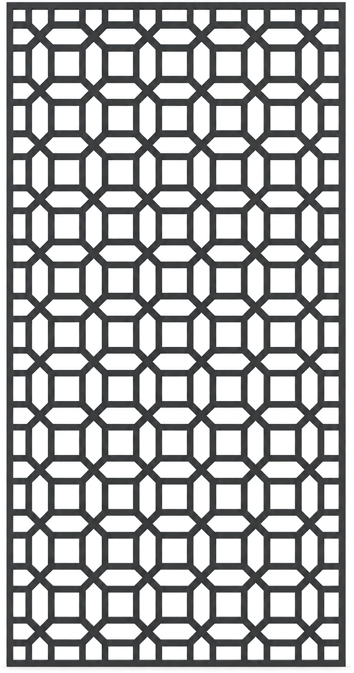 Panou metalic decorativ D05 cu grilă octogonală, tablă decupată laser
